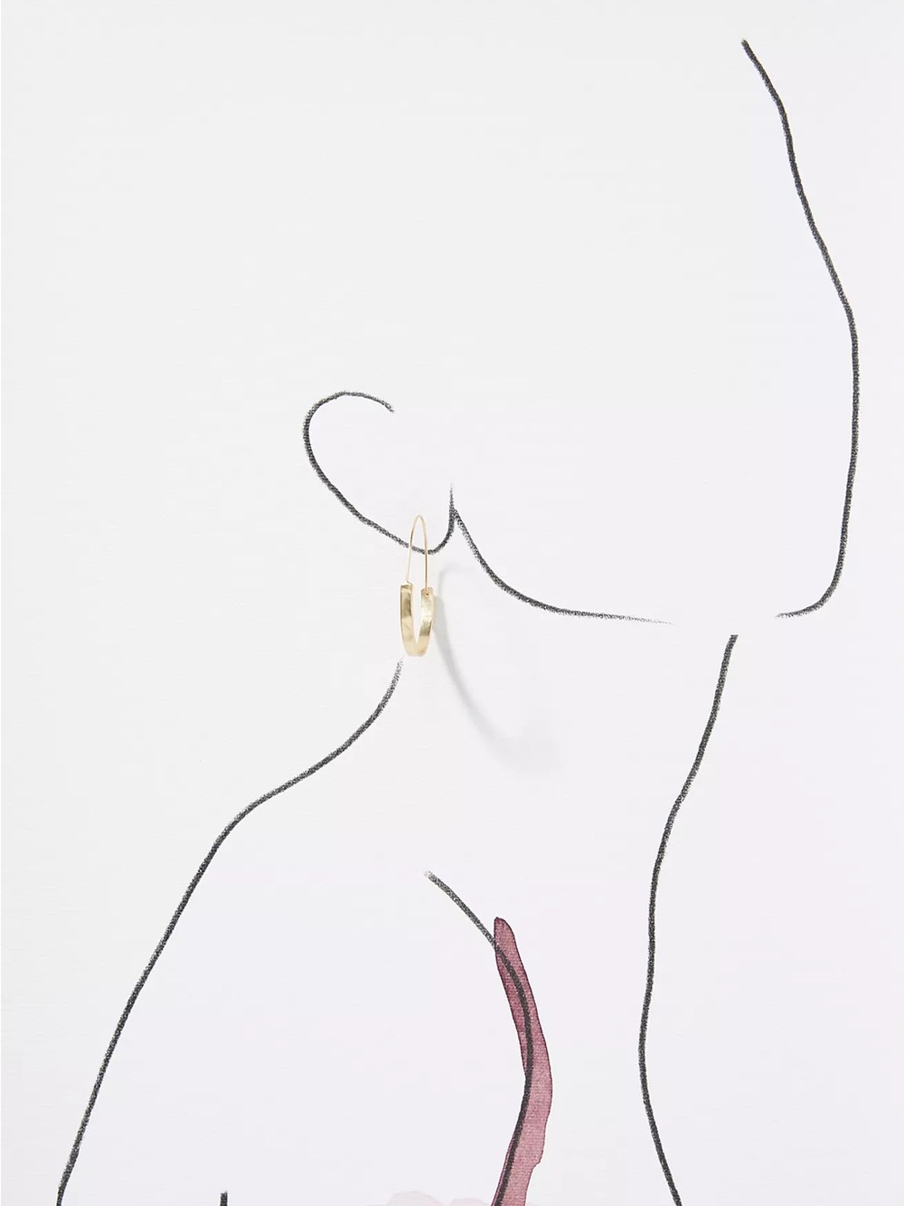 New Anthropologie Annelise Hoop Earrings Gold - Picture 3 of 7